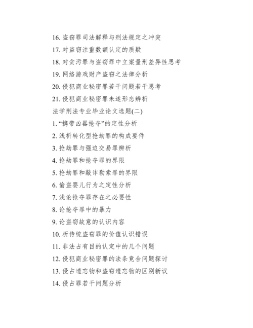 【法学刑法专业毕业论文选题】2017刑法毕业论文选题.docx