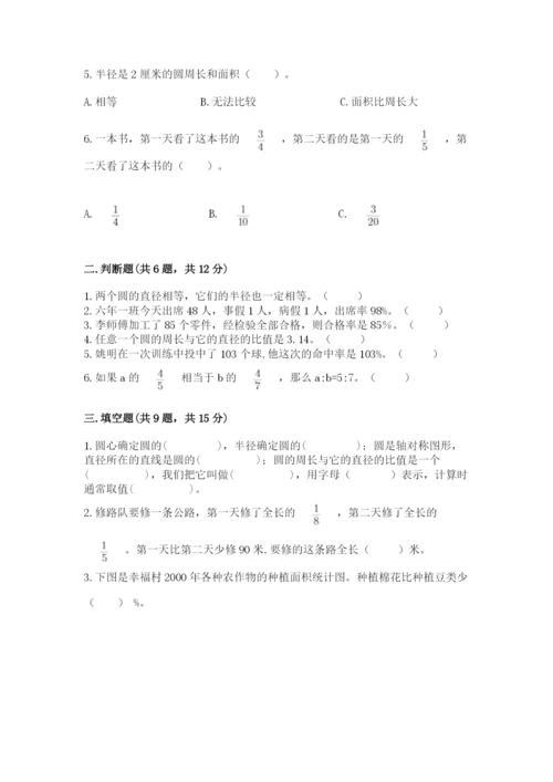 小学数学六年级上册期末考试试卷含答案【达标题】.docx