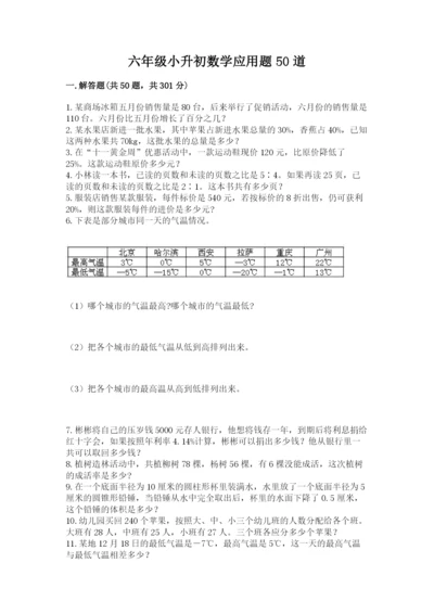 六年级小升初数学应用题50道及答案【名师系列】.docx