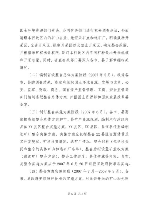 对矿产资源开发进行整合的实施意见.docx