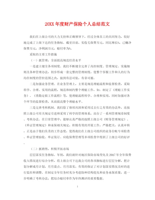精编之度财产保险个人总结范文.docx