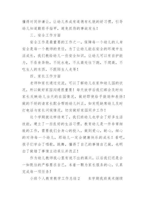 小班个人教育教学工作总结.docx