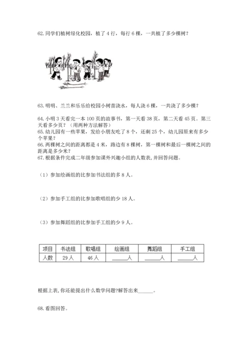 小学二年级上册数学应用题100道1套.docx