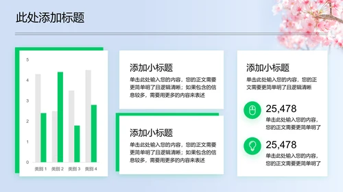 粉绿色小清新通用演示PPT模板