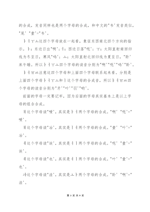 怎样学习韩语的字母表.docx