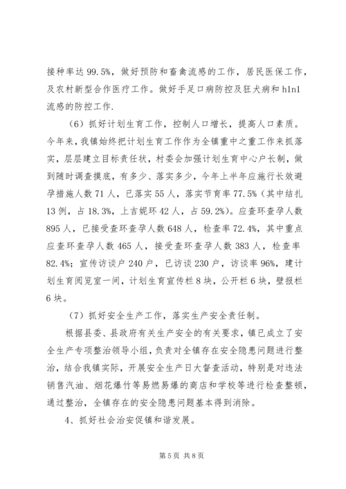 乡镇经济建设上半年总结.docx