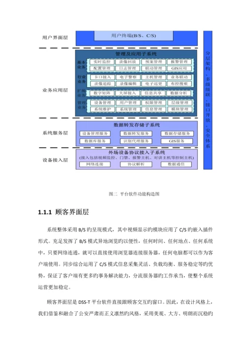 大华综合监控管理平台软件DSST功能和环境描述专题方案用.docx