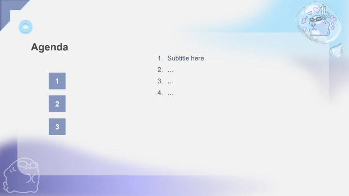蓝色呆呆鲨公司年终汇报PPT主题