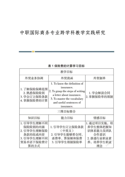 中职国际商务专业跨学科教学实践研究.docx