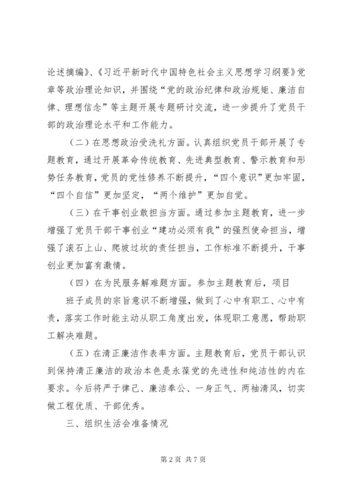 6项目部党支部专题组织生活会检视剖析材料.docx