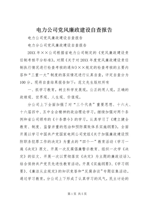 电力公司党风廉政建设自查报告 (3).docx