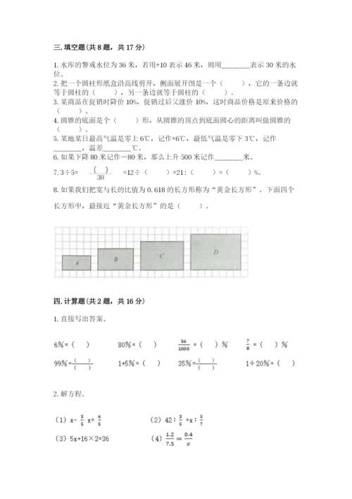 小学六年级下册数学期末卷及完整答案【考点梳理】.docx