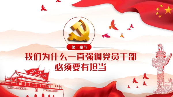 党课讲稿党员的担当争做合格党员PPT模板