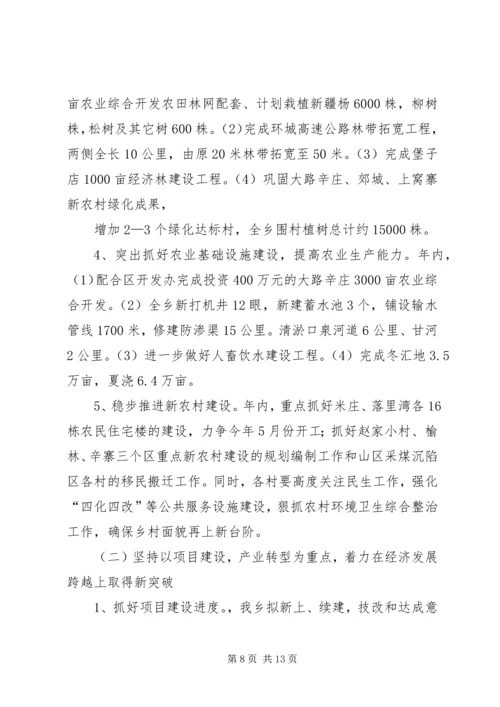 乡镇领导在全乡经济发展会议上的致辞稿.docx