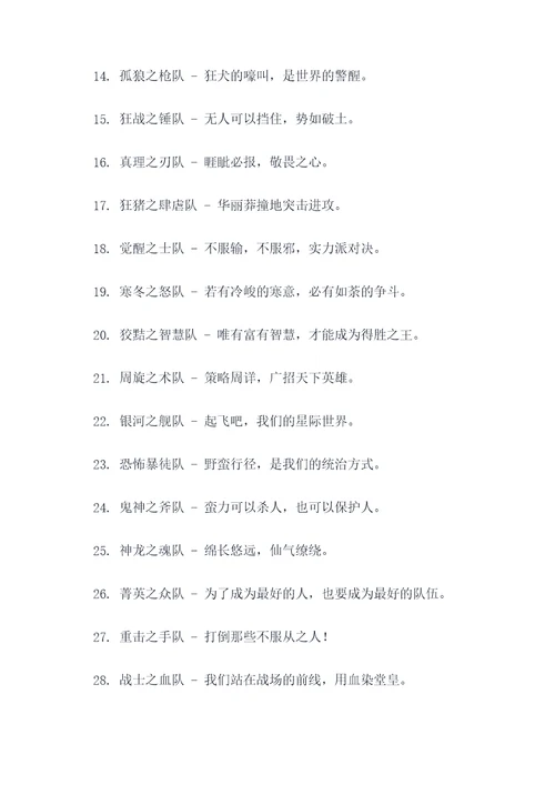 有气势的队名和励志口号