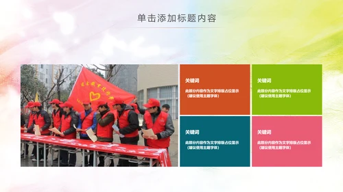 团委共青团社区青年志愿者PPT模板