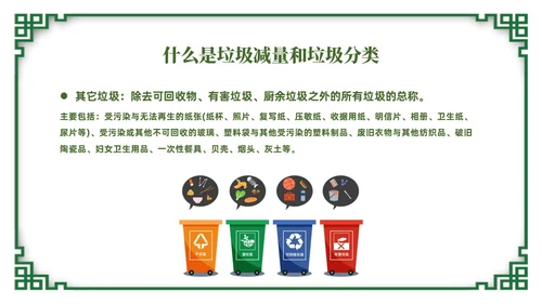 绿色简约风垃圾分类督导员培训课件