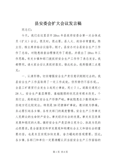 县安委会扩大会议发言稿.docx