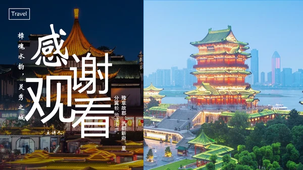 南昌印象城市旅游PPT模板