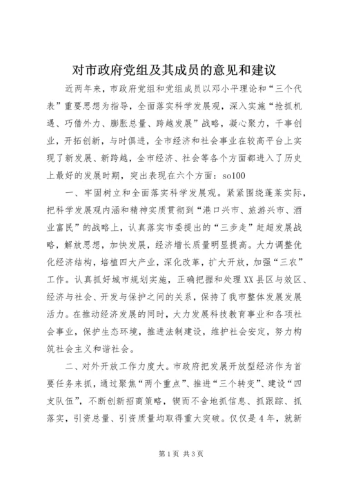 对市政府党组及其成员的意见和建议 (8).docx