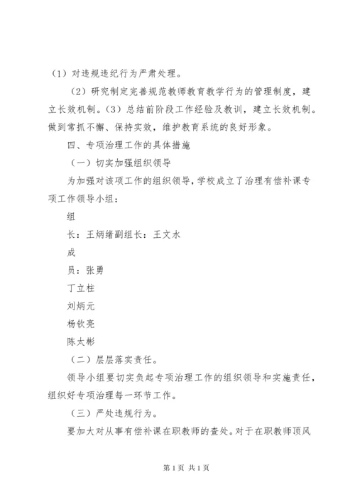 霄云中心小学有偿补课专项治理活动工作总结 (5).docx