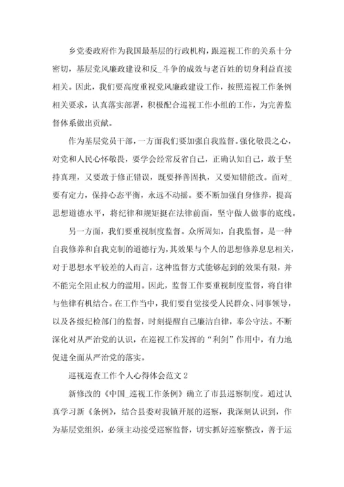 巡视巡查工作个人心得体会范文五篇.docx