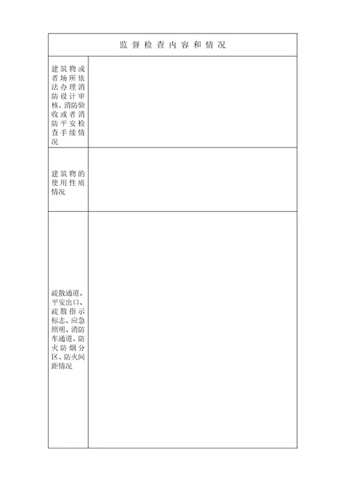 消防监督检查法律文书和表格