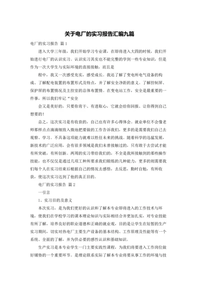 关于电厂的实习报告汇编九篇.docx