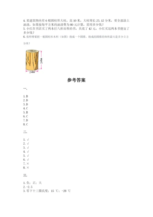 小学六年级升初中模拟试卷含答案（轻巧夺冠）.docx