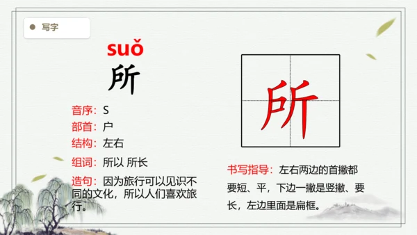 【2024秋季学期】语文三上2.花的学校   生字识记  课件