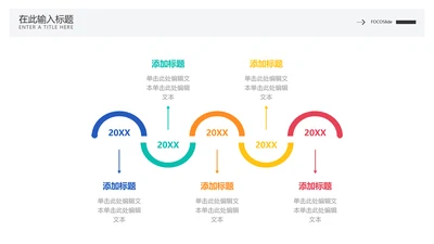 流程时间轴5项PPT内容页