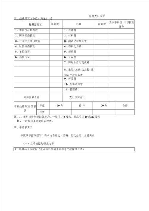 重庆市自然科学基金计划项目立项申请书