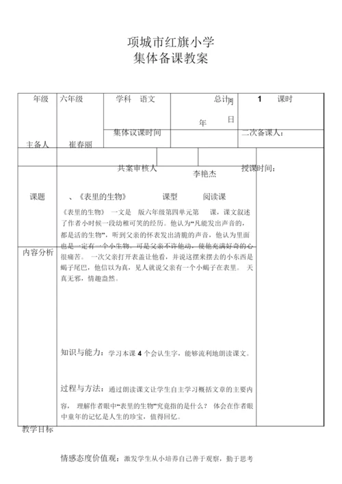 《表里的生物》教案055254.docx