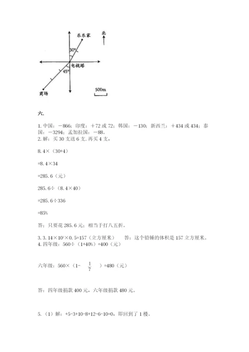 西师大版六年级数学下学期期末测试题及完整答案【各地真题】.docx