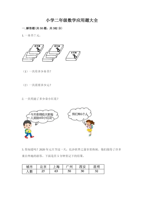 小学二年级数学应用题大全附答案【巩固】.docx