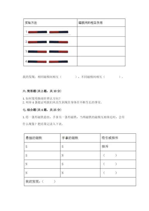 教科版二年级下册科学知识点期末测试卷（考试直接用）.docx