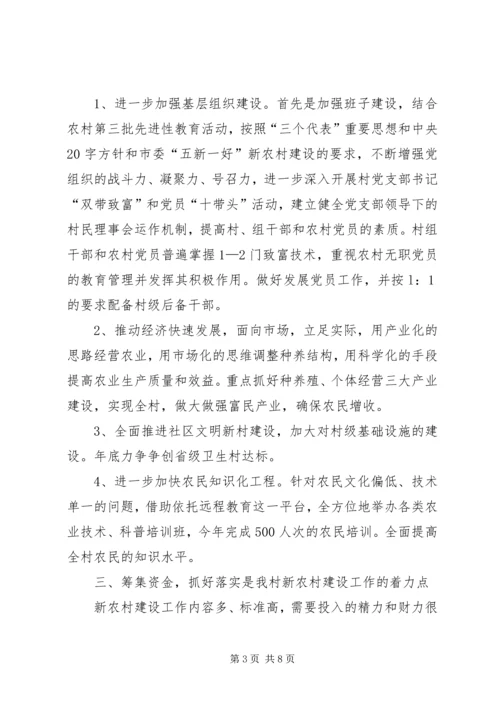 村党总支、村委会关于社会主义新农村建设工作.docx