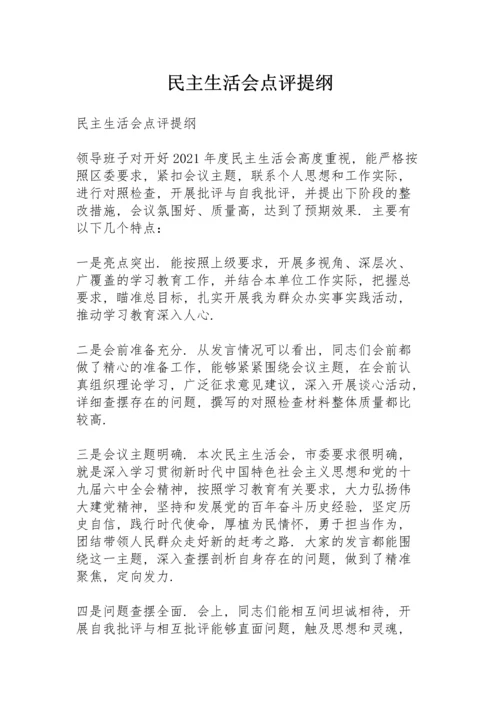 民主生活会点评提纲.docx