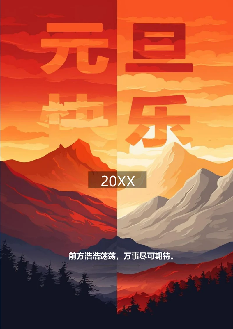 万事尽可期待元旦节日海报