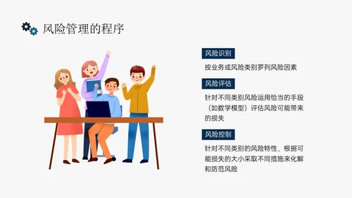 蓝黄色简约扁平插画企业风险管理培训PPT课件其他管理