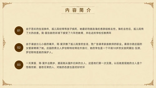 棕色古风九年级下册语文阅读简爱PPT模板宣传PPT动态PP语文九年级下册