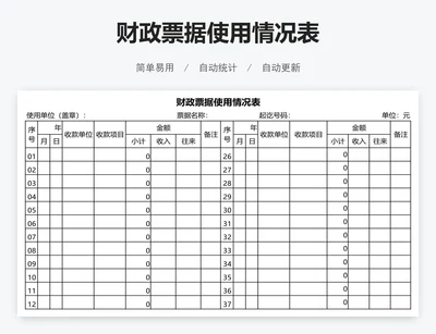 财政票据使用情况表