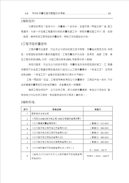 输变电工程质量检查工作计划线路