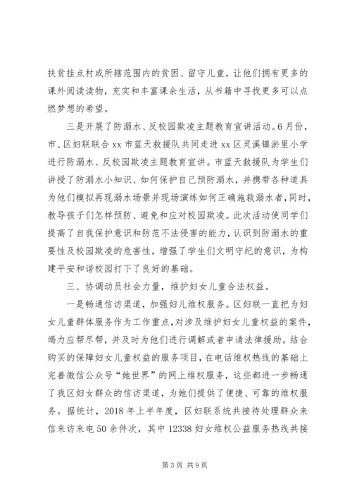 妇联工作开展情况的调研报告.docx