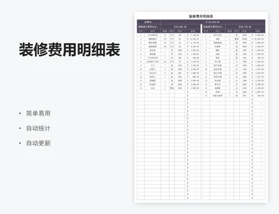 装修费用明细表