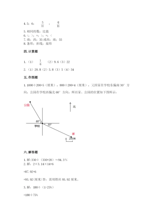 小学六年级数学上册期末考试卷（各地真题）.docx