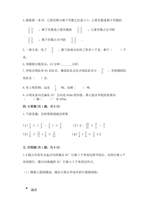 人教版六年级上册数学期末测试卷附答案（预热题）.docx