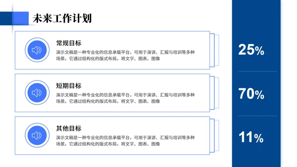 蓝色简约通用工作汇报PPT模板