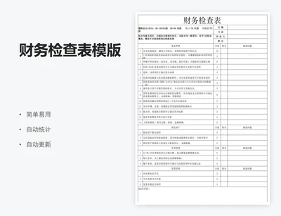 财务检查表模版