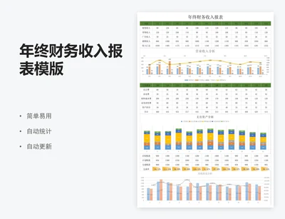 年终财务收入报表模版